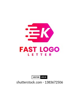 Fast logo letter K, design inspiration vector template for any purpose logo