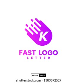 Fast logo letter K, design inspiration vector template for any purpose logo