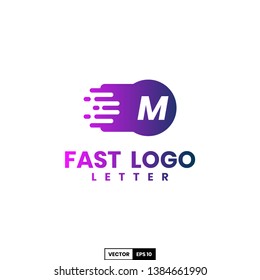 Fast logo letter M, design inspiration vector template for any purpose logo