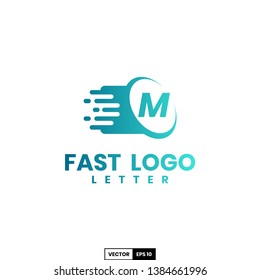 Fast logo letter M, design inspiration vector template for any purpose logo