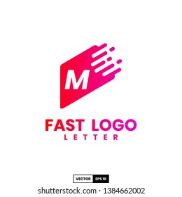Fast logo letter M, design inspiration vector template for any purpose logo