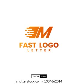 Fast logo letter M, design inspiration vector template for any purpose logo