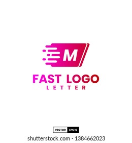 Fast logo letter M, design inspiration vector template for any purpose logo