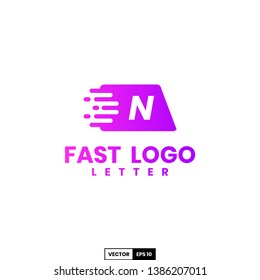Fast logo letter N, design inspiration vector template for any purpose logo