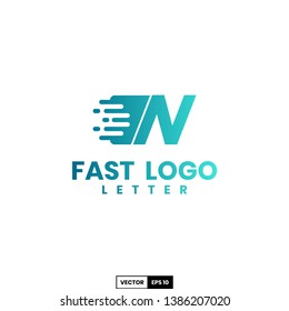 Fast logo letter N, design inspiration vector template for any purpose logo