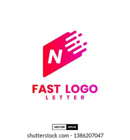 Fast logo letter N, design inspiration vector template for any purpose logo