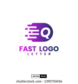 Fast logo letter Q, design inspiration vector template for any purpose logo