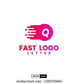 Fast logo letter Q, design inspiration vector template for any purpose logo
