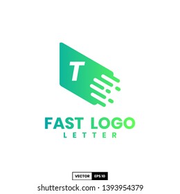 Fast logo letter T, design inspiration vector template for any purpose logo