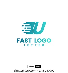 Fast logo letter U, design inspiration vector template for any purpose logo