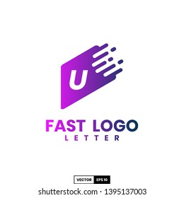 Fast logo letter U, design inspiration vector template for any purpose logo