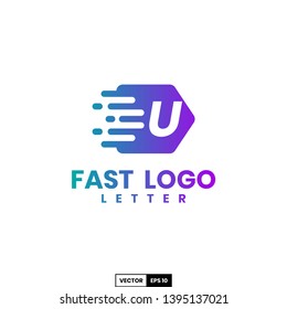 Fast logo letter U, design inspiration vector template for any purpose logo