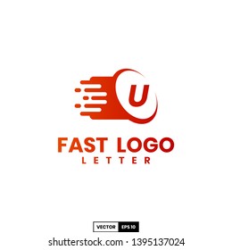 Fast logo letter U, design inspiration vector template for any purpose logo