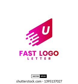 Fast logo letter U, design inspiration vector template for any purpose logo