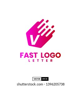 Fast logo letter V, design inspiration vector template for any purpose logo