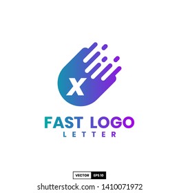 Fast logo letter X, design inspiration vector template for any purpose logo