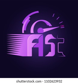 FAST logotype abstract design with speedometer at high speed