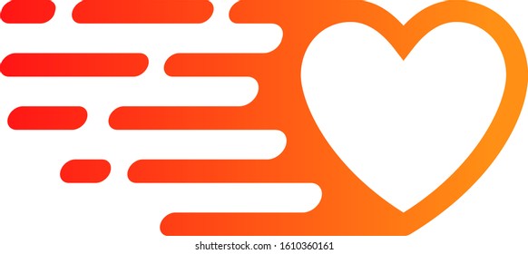 Fast love heart vector icon. Flat Fast love heart symbol is isolated on a white background.