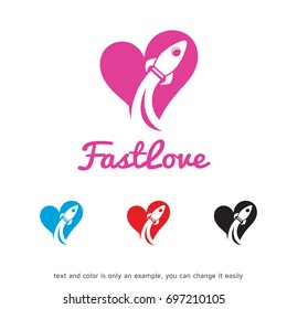 Fast Love Logo Template Design Vector, Emblem, Design Concept, Creative Symbol, Icon