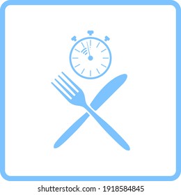 Fast Lunch Icon. Blue Frame Design. Vector Illustration.