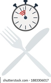 Fast Lunch Icon. Flat Color Design. Vector Illustration.