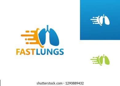 Fast Lungs Logo Template Design Vector, Emblem, Design Concept, Creative Symbol, Icon