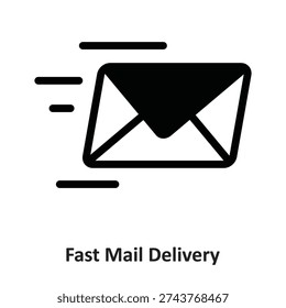 Fast Mail Delivery Vector icon which can easily modify or edit

