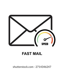 Fast mail icon isolated on background vector illustration.Non AI generate.