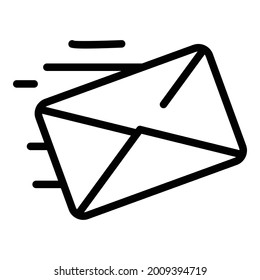 Fast mail icon outline vector. Email message. Sent delivery sms