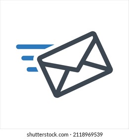 Fast Mail Icon. Vector And Glyph