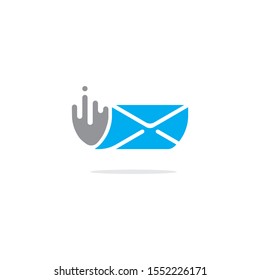 Fast mail illustration logo design concept.Mail icon template