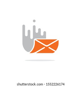 Fast mail illustration logo design concept.Mail icon template