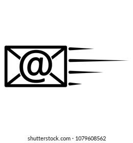 Fast mail and letter. speed vector. line art
