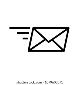Fast mail and letter. speed vector. line art