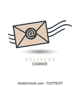 Fast mail logo design template