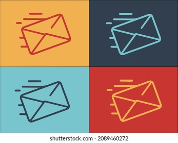Plantilla de logotipo de correo rápido, sencillo icono plano, rápido,correo,empresa