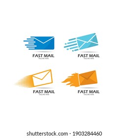 Fast mail logo vector icon illustration design 