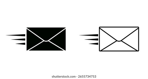 Fast mail set icon isolated on white background.