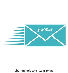 fast mail sing, isolated on white, vector format