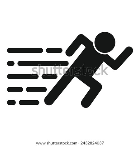 Fast man run icon simple vector. Velocity character. Race high strategy