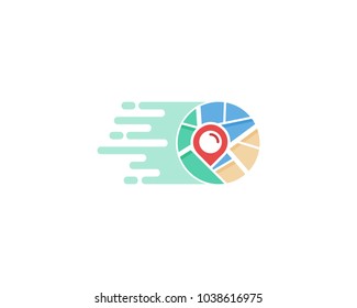 Fast Map Icon Logo Design Element