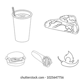 Fast, meal, eating and other web icon in outline style.Pancakes, flour, products, icons in set collection.