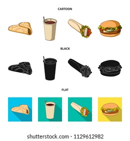Fast, meal, eating and other web icon in cartoon,black,flat style.Pancakes, flour, products, icons in set collection.
