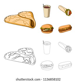 Fast, meal, eating and other web icon in cartoon,outline style.Pancakes, flour, products, icons in set collection.