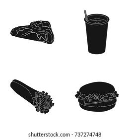 Fast, meal, eating and other web icon in black style.Pancakes, flour, products, icons in set collection.