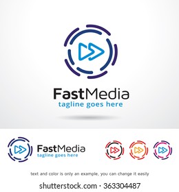 Fast Media Logo Template Design Vector