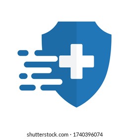  fast Medical shield icon.  Medical protection sign
