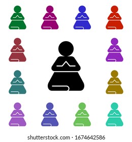 Fast, meditation, training, yoga multi color style icon. Simple glyph, flat vector of peace and humanrights icons for ui and ux, website or mobile application