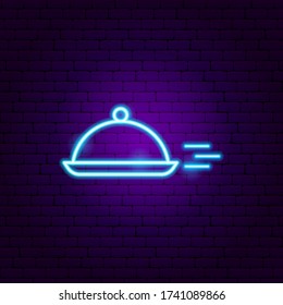 Fast Menu Dish Neon Sign. Vector Illustration of Food Promotion.