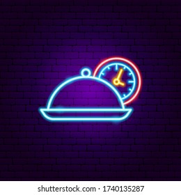 Fast Menu Neon Sign. Vector Illustration of Online Order Promotion.